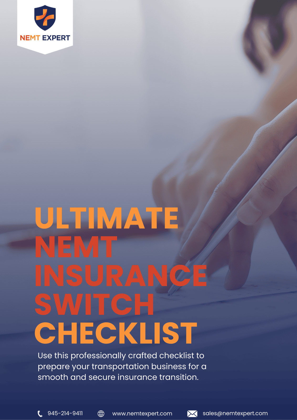 NEMT Experts | Non-Emergency Medical Transportation Insurance | Paratransit Insurance | NEMT Insurance |  NEMT Insurance Provider | General NEMT Auto Insurance | General Liability | Professional Liability | SAM Coverage | Workers Compensation | Umbrella Insurance | Download Your Ultimate NEMT Insurance Switch Checklist